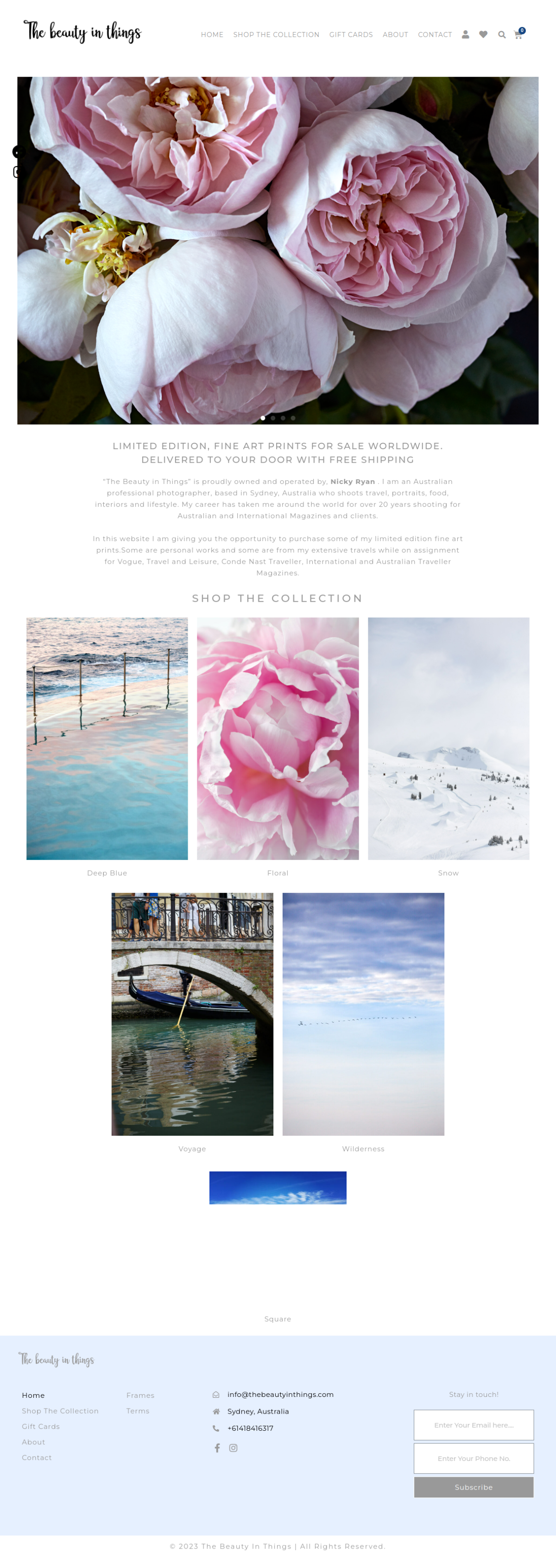 The Beauty in Things website built by Market Rounds