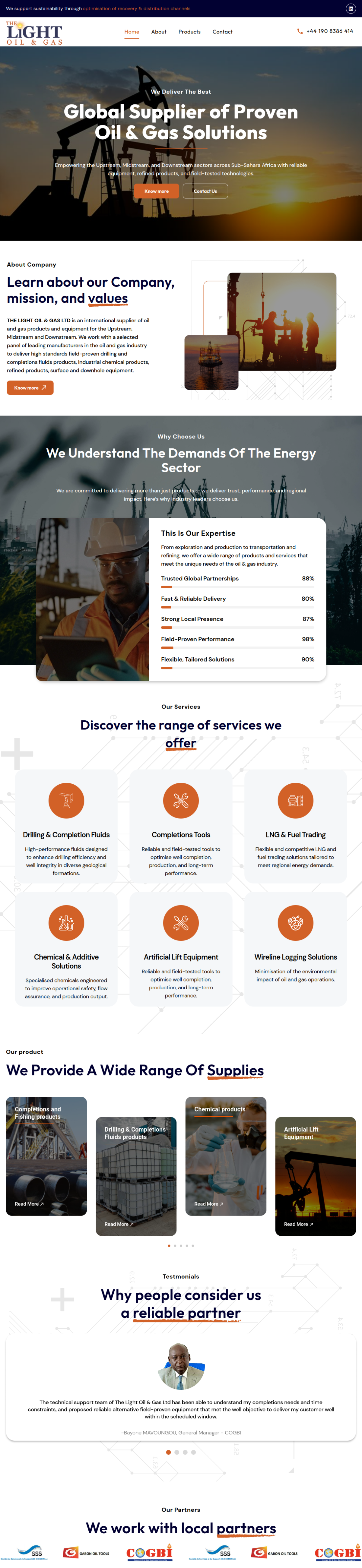 The Light Oil & Gas website built by Market Rounds